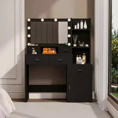 Smart Mirror Dressing Table with Drawers and Storage Cabinet for Bedroom