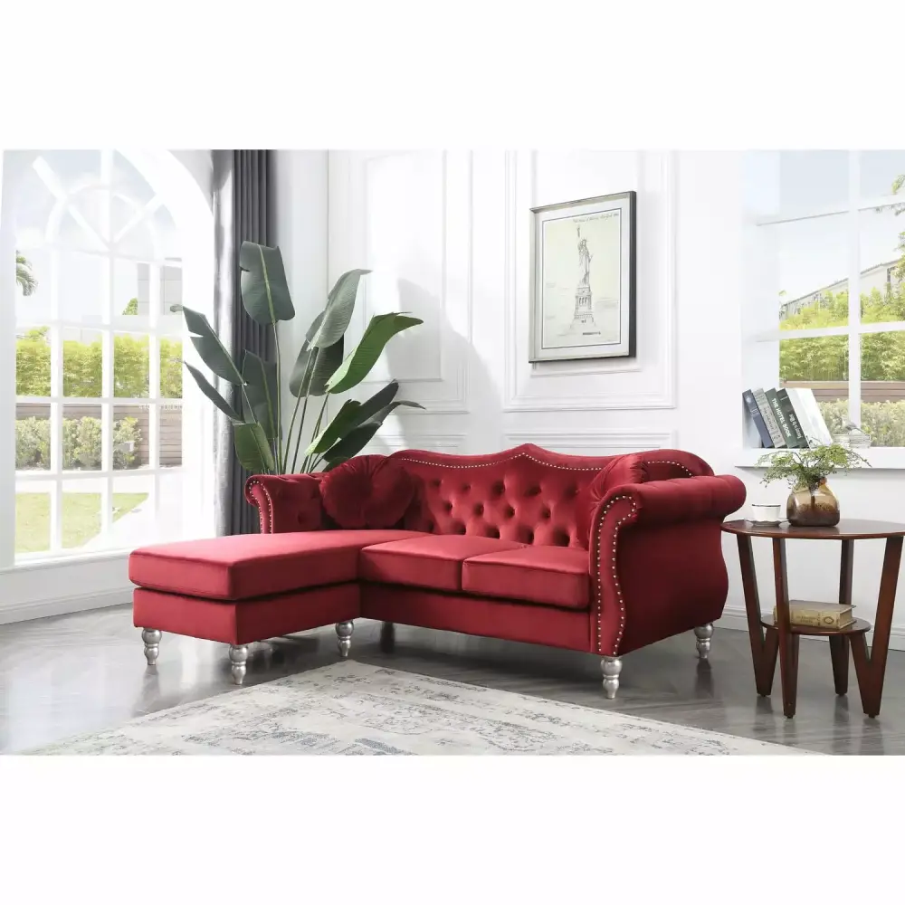 Maykoosh Tuscan Temptations Sofa Chaise in Burgundy - Stylish Comfort