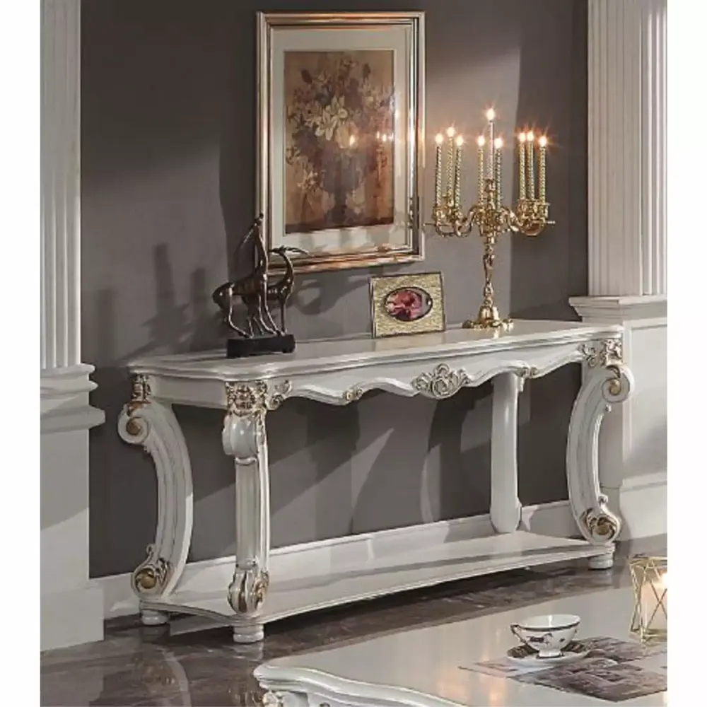 ACME Vendome Sofa Table Antique Pearl Finish