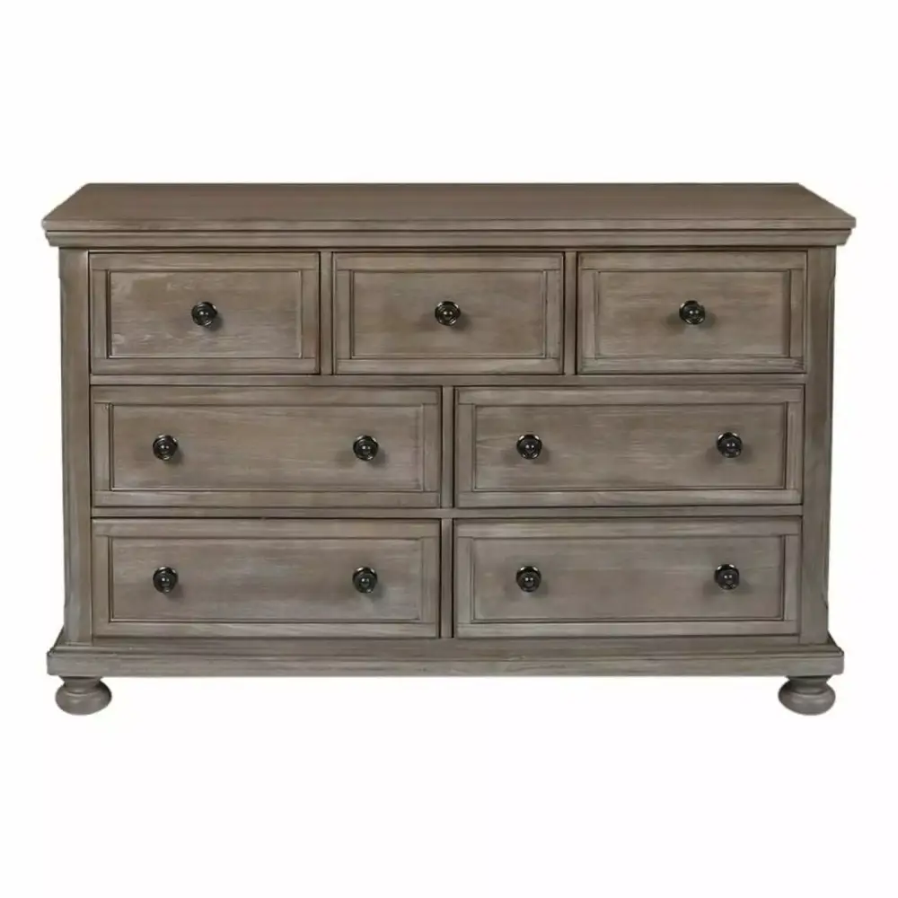 New Timeless Furniture Allegra Contemporary Solid Wood Youth Dresser in Pewter - Kids Room Storage