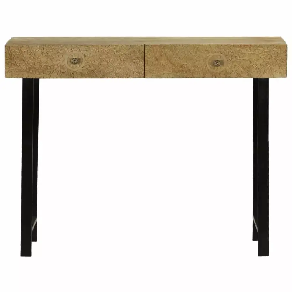 vidaXL Solid Mango Wood Console Table 40.2x11.8x31.1 Inches