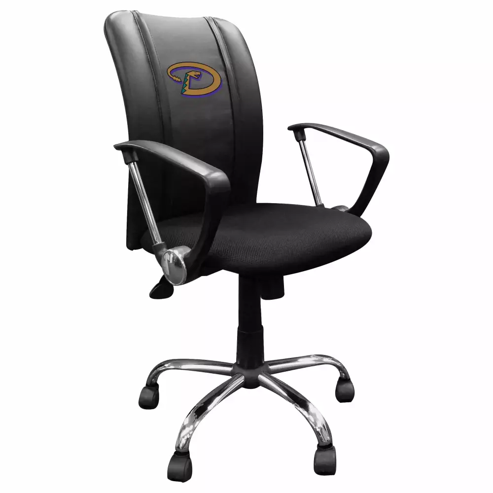 Black Arizona Diamondbacks Logo Curve Task Chair for Baseball Lovers