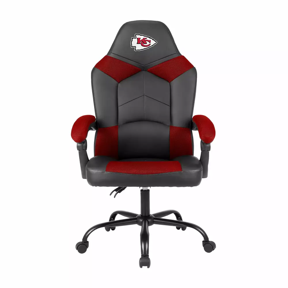 Imperial Adjustable Oversized Vinyl High-Back Office Task Chair - NFL Kansas City Chiefs Black and Red Design