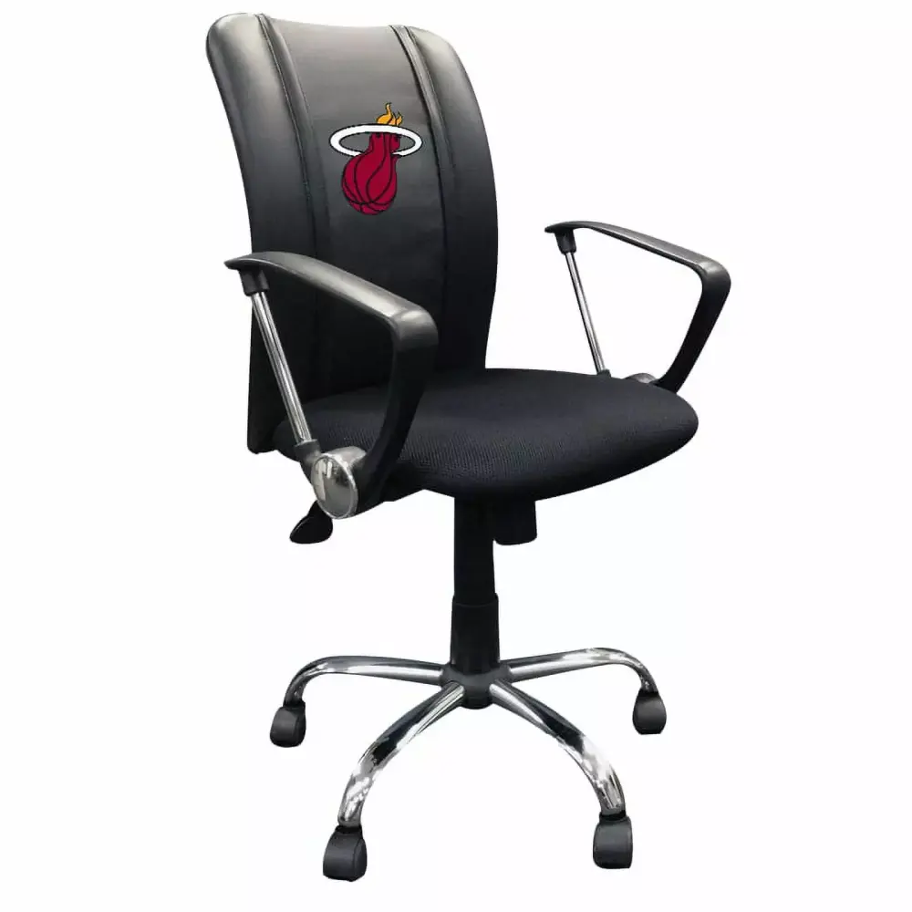 DreamSeat Miami Heat Curve Office Chair - NBA Basketball Team Logo Chair