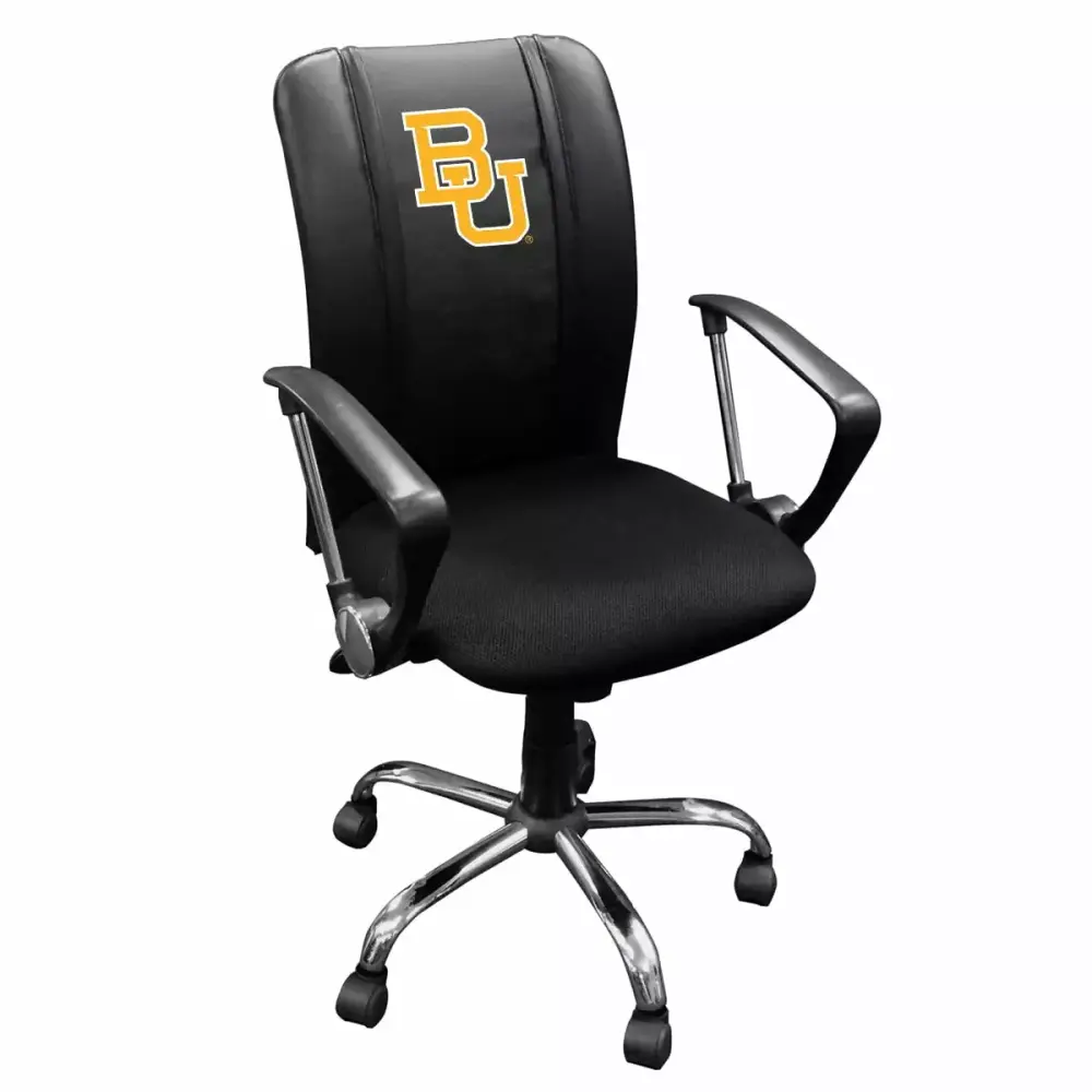 Baylor Bears Logo Curve Task Chair with Zipper System - Adjustable NCAA Themed Office Chair