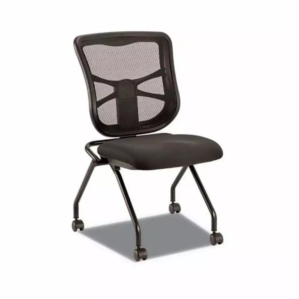 Elusion Black Mesh Nesting Chairs 2-Pack with Black Base