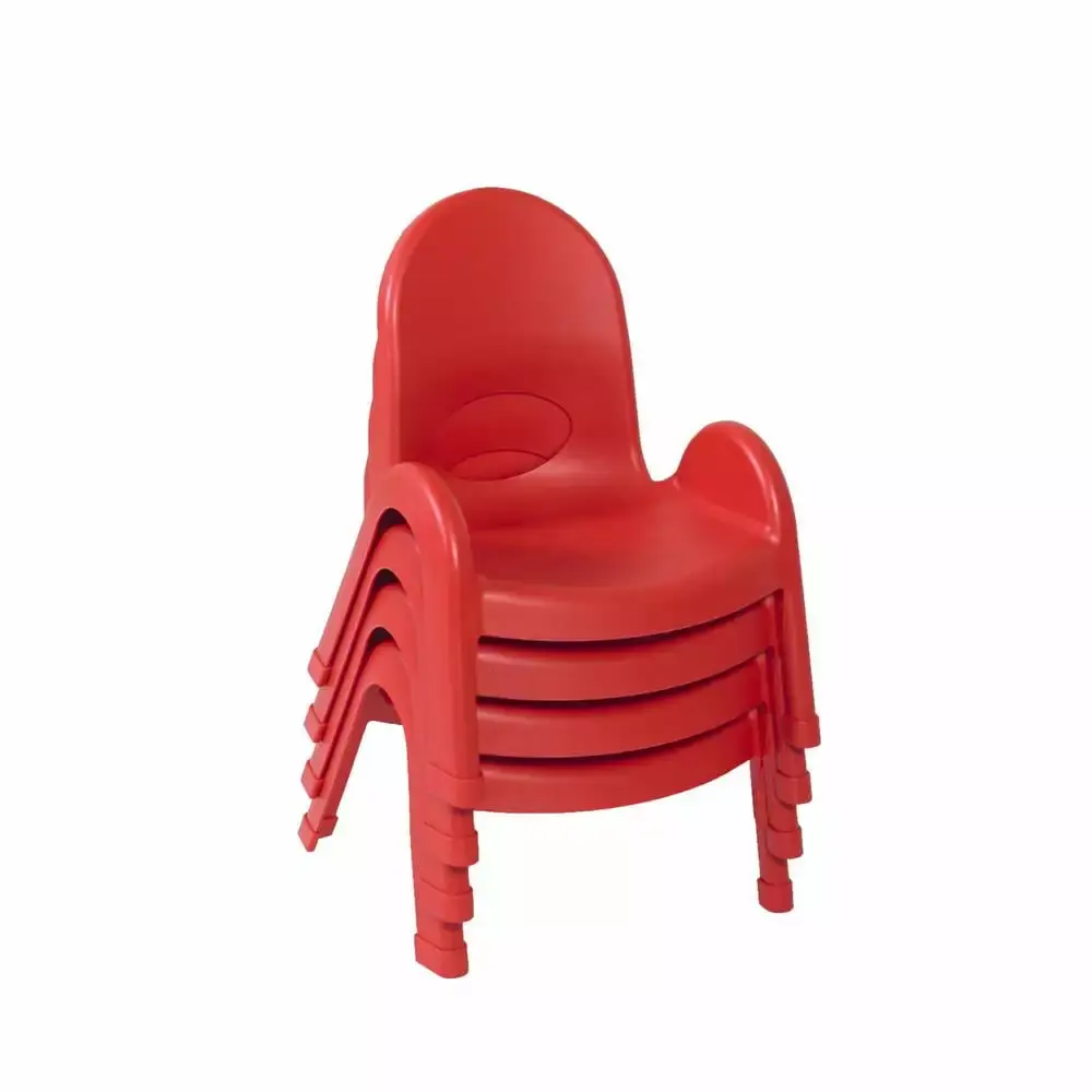 Children's Factory Value Stack 5 Child Chair 4 Pack Candy Apple Red