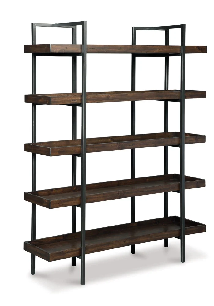 Starmore 76 Inch Tall Bookcase with Adjustable Shelves and Cabinet Doors