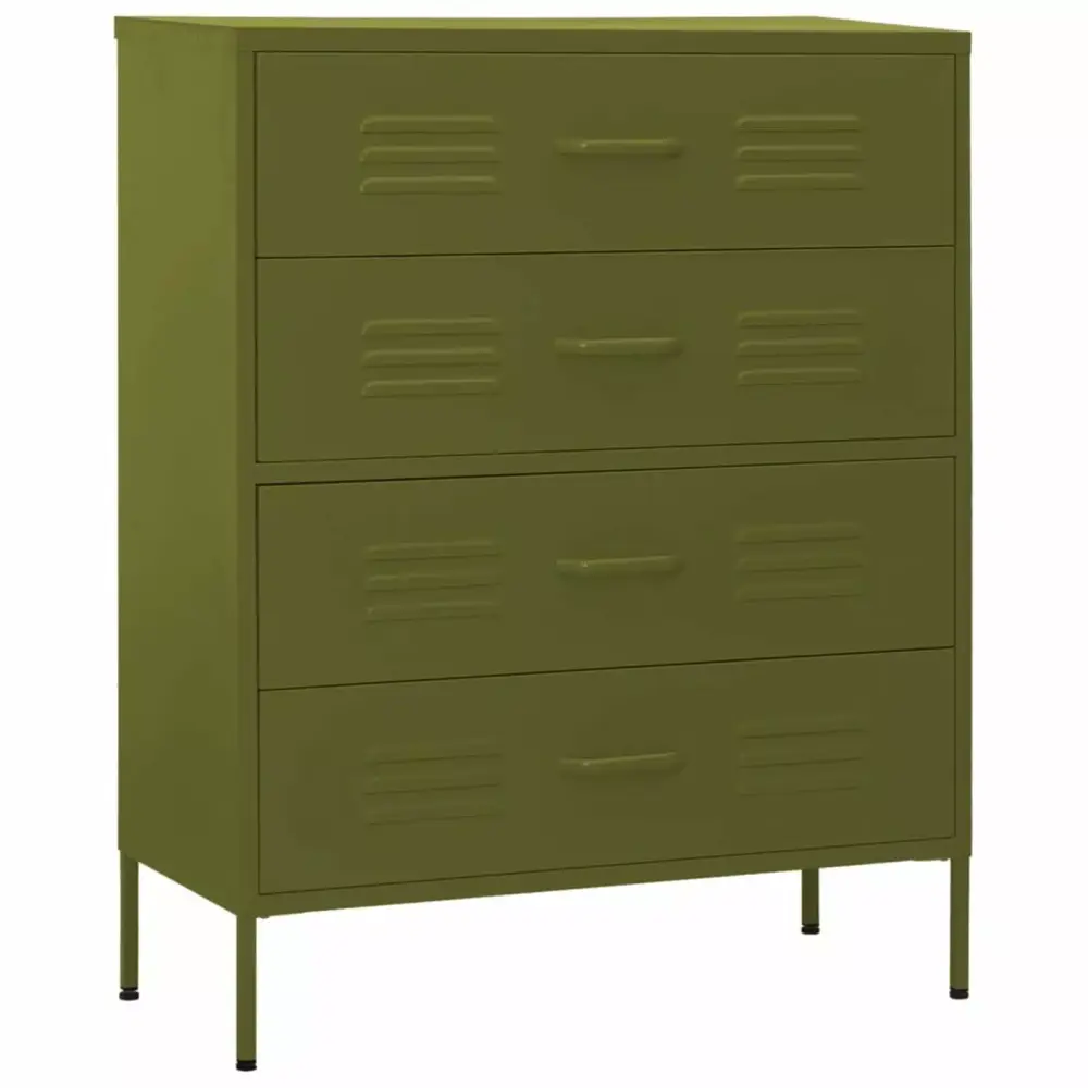 Andoer Olive Steel Chest of Drawers 31.5x13.8x40 for Bedroom and Living Room