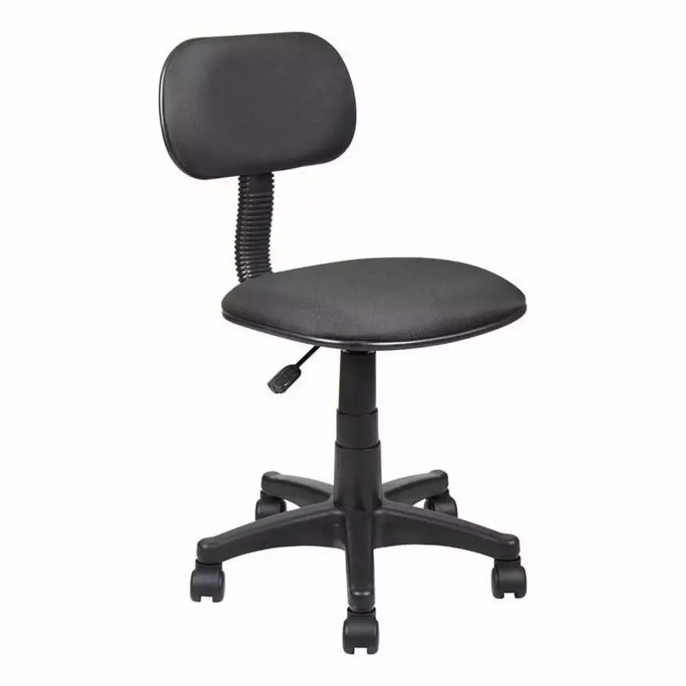 Scranton & Co Black Fabric/Nylon Adjustable Steno Task Office Chair