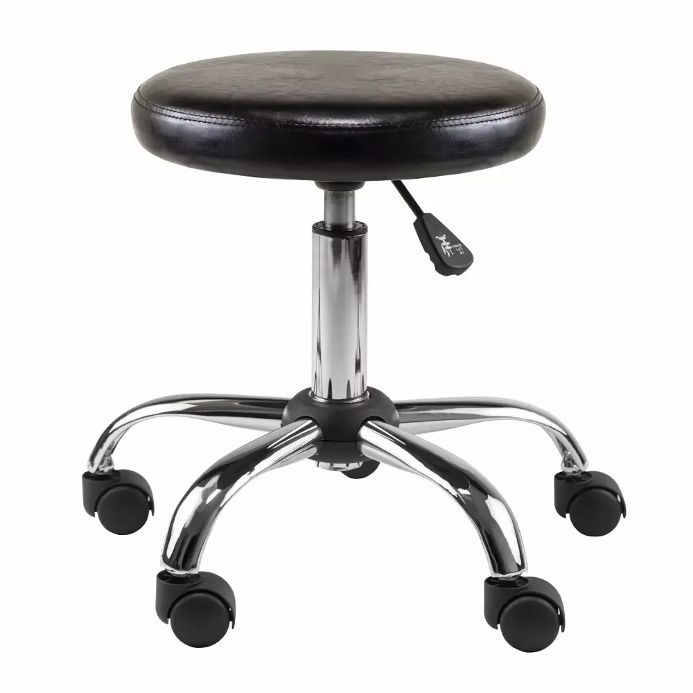 Ergode Clark Adjustable Height Round Cushion Swivel Stool for Office or Home