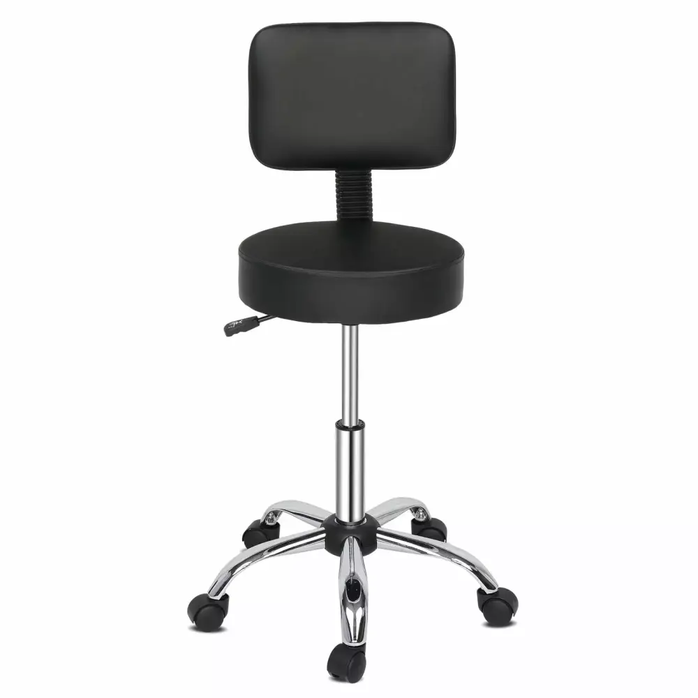 Zimtown Swivel Salon Stool Chair with Back Support Adjustable Hydraulic Chair with Backrest