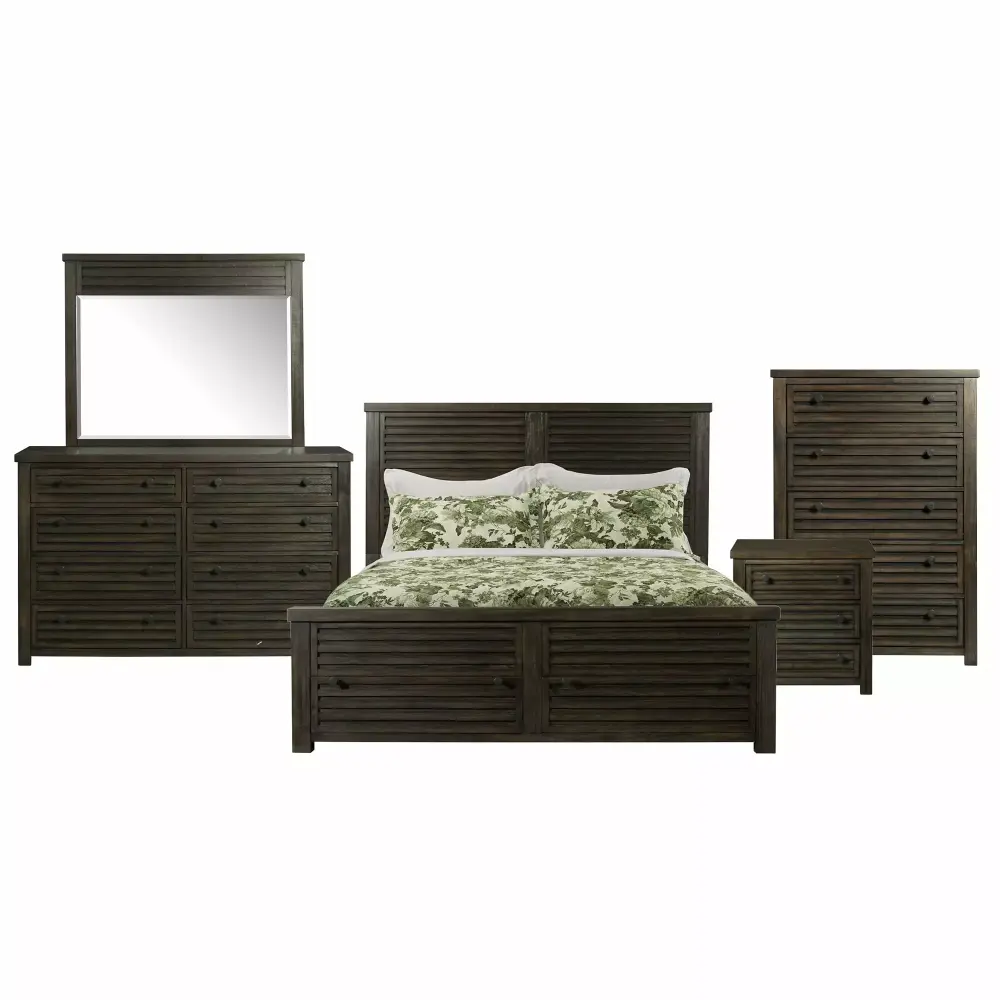 Picket Houtilize Furnishings Montego Queen Storage 5PC Bedroom Set with Extra Storage
