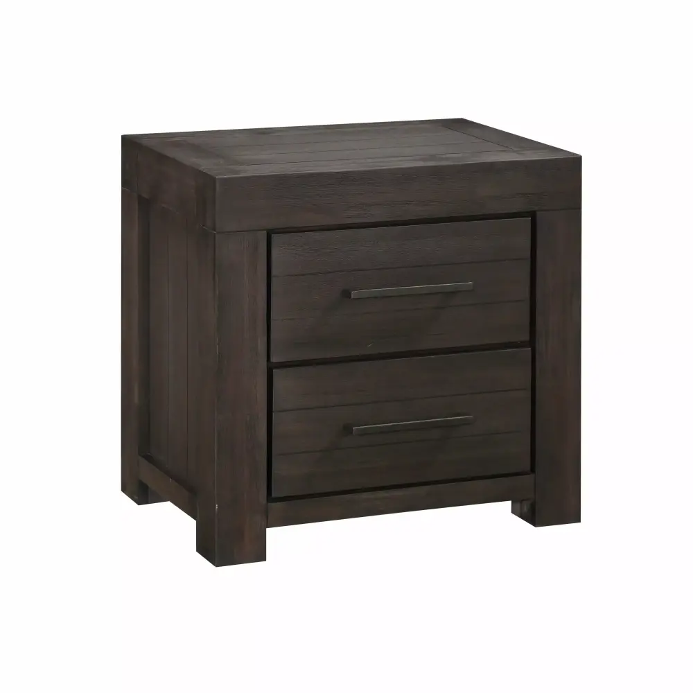 Hayden 4PC Queen Storage Bed with Nightstand Dresser Mirror Set in Acacia Dusky Gray