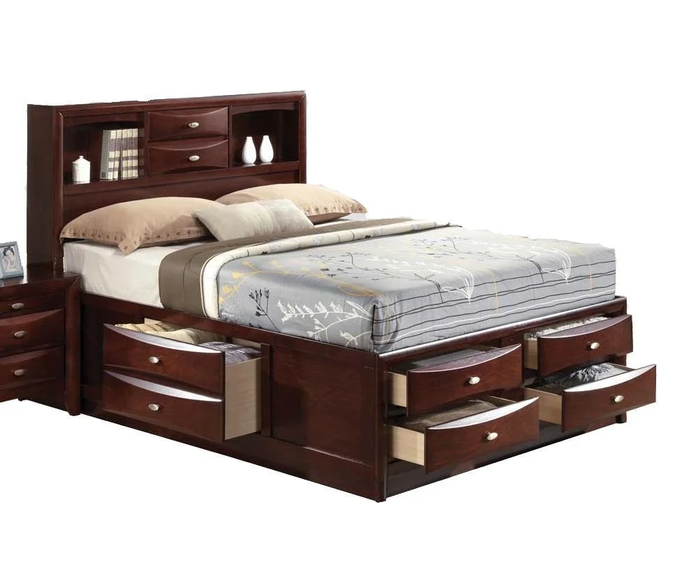 Acme Ireland Full Storage Bed Brown 21590F Wooden Frame with Drawers