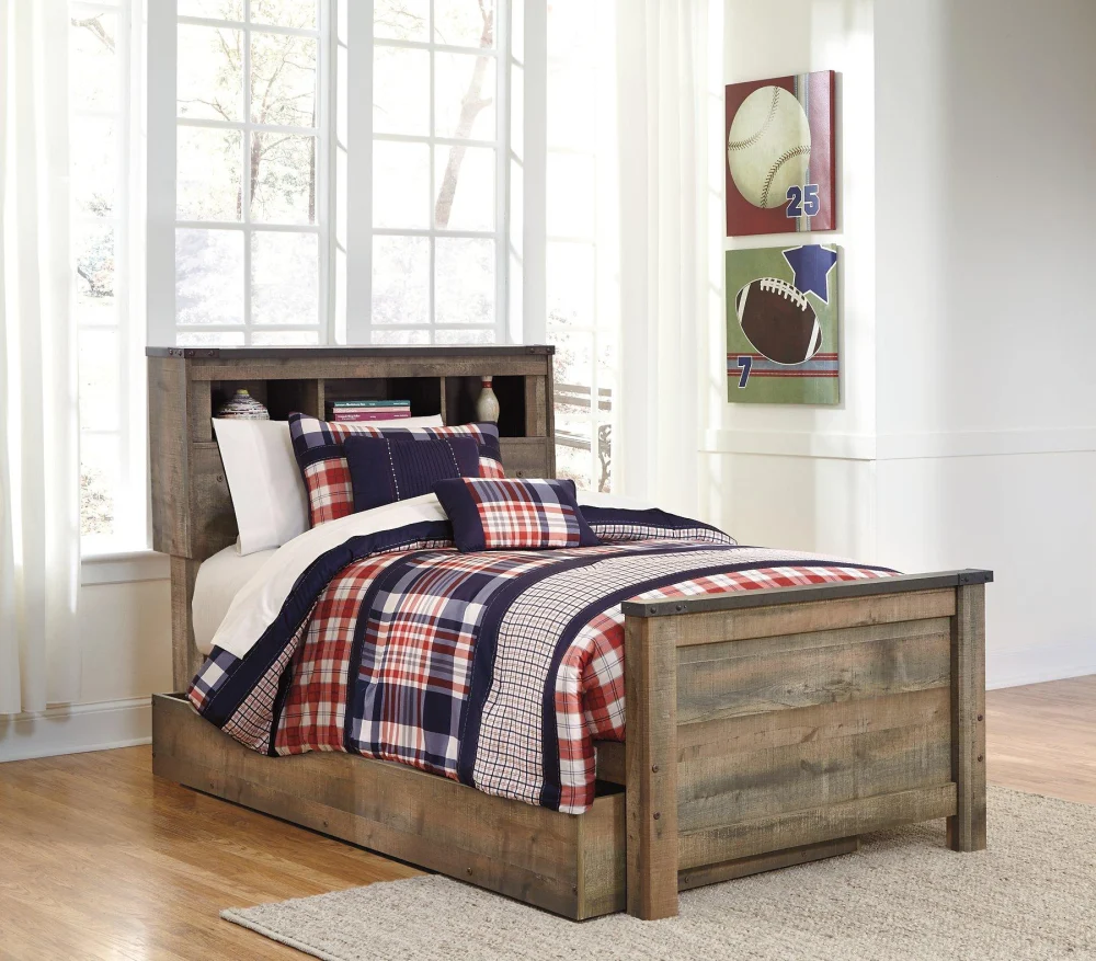 Trinell Youth Bed with Large Storage Drawer for Kids Room
