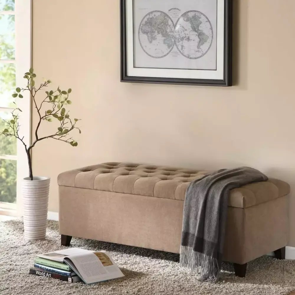 Madison Park FPF18-0142 Shandra Bench Storage Ottoman