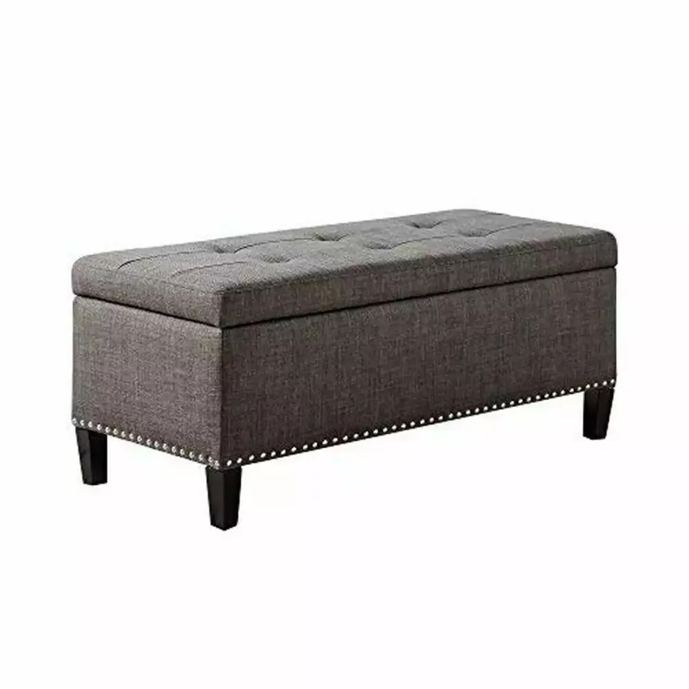 Madison Park FPF18-0502 Shandra II Tufted Top Storage Bench - Elegant Bedroom or Living Room Furniture