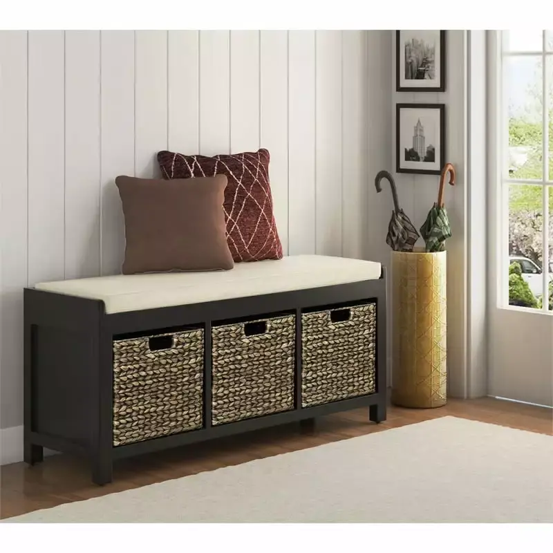ClickDecor Griffin Storage Bench Black