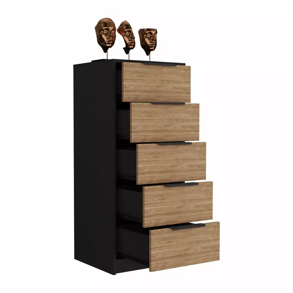 5 Drawers Storage Dresser with Metal Handle for Bedroom