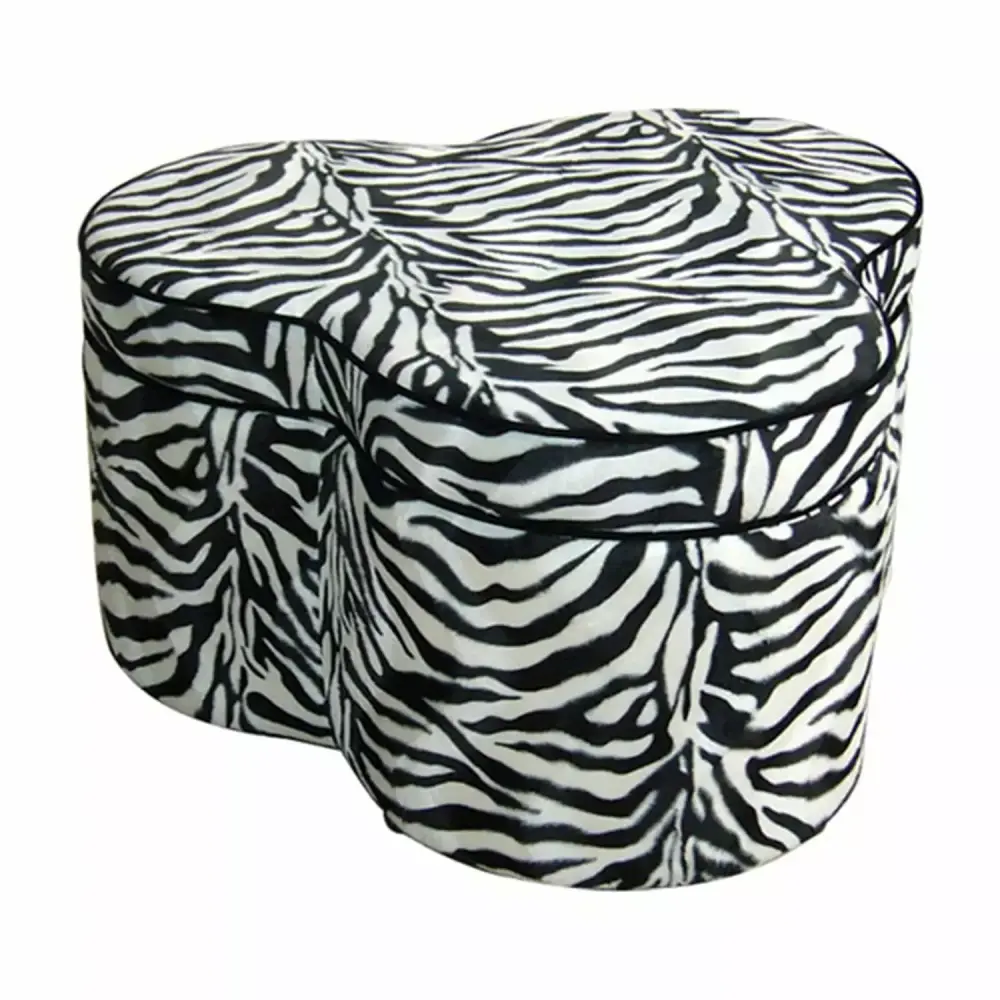ORE International 17.5H Zebra Storage Ottoman with 3 Seating
