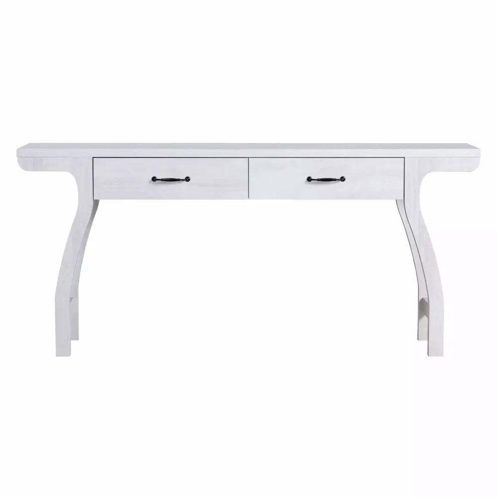 Furniture of America Hesse 2-Drawer Console Table in White Oak Finish
