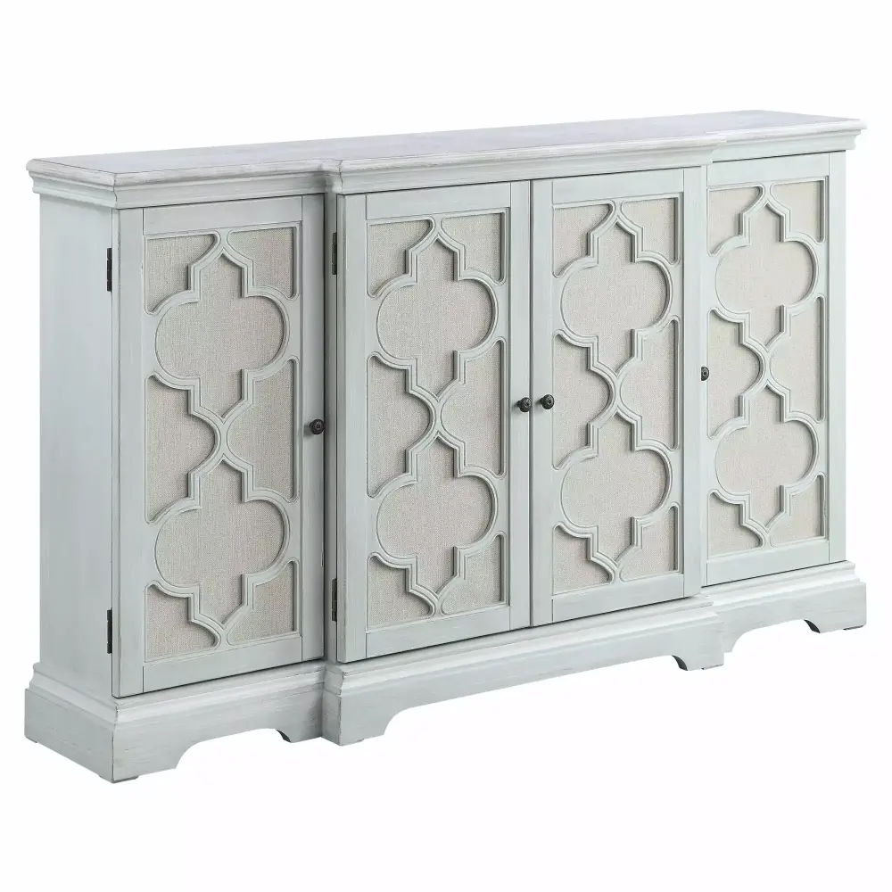 ACME Adelle Light Teal Console Table with Door for Living Room