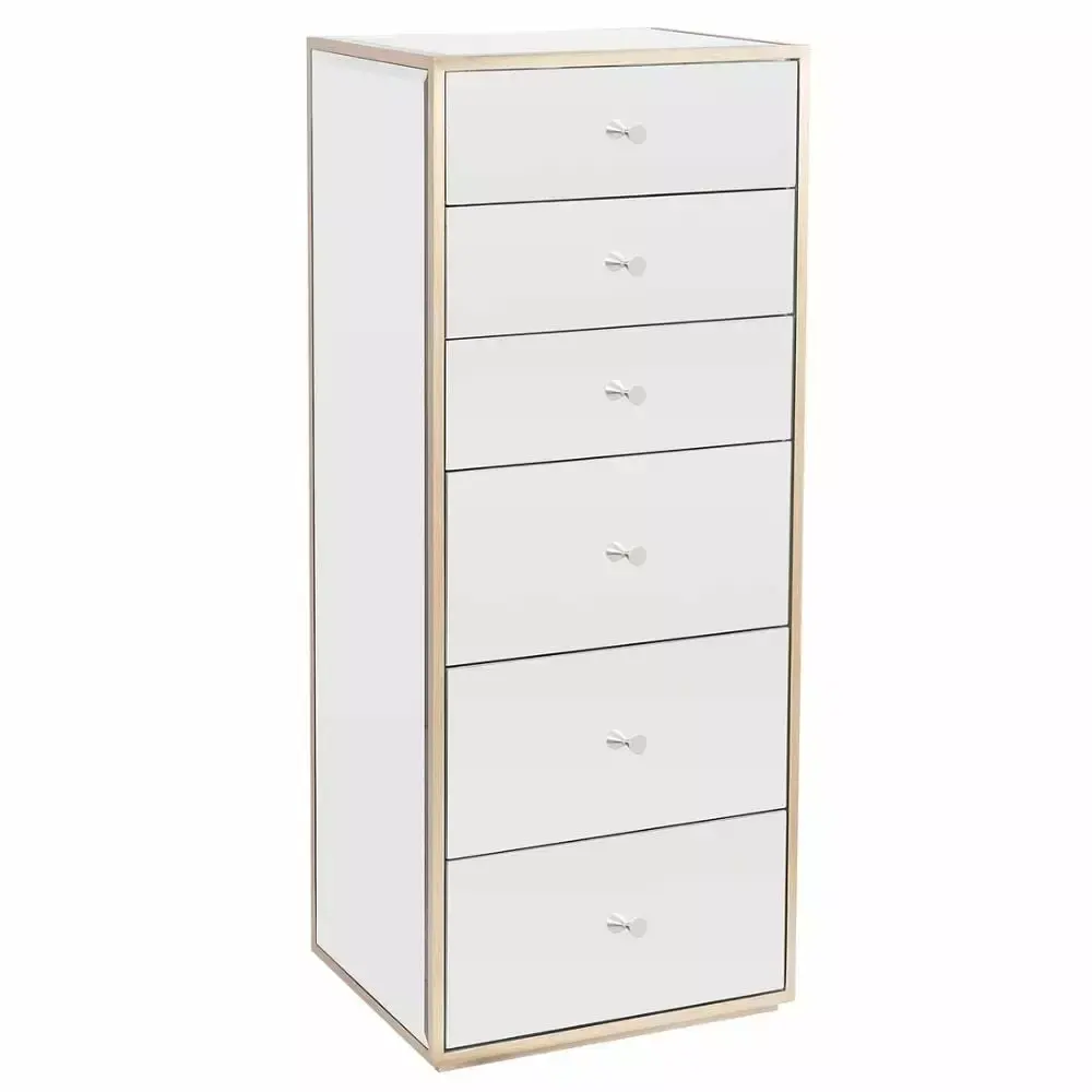 Impressions Vanity SlayStation Rylie 6-Drawer Vanity Storage Chest Unit in White
