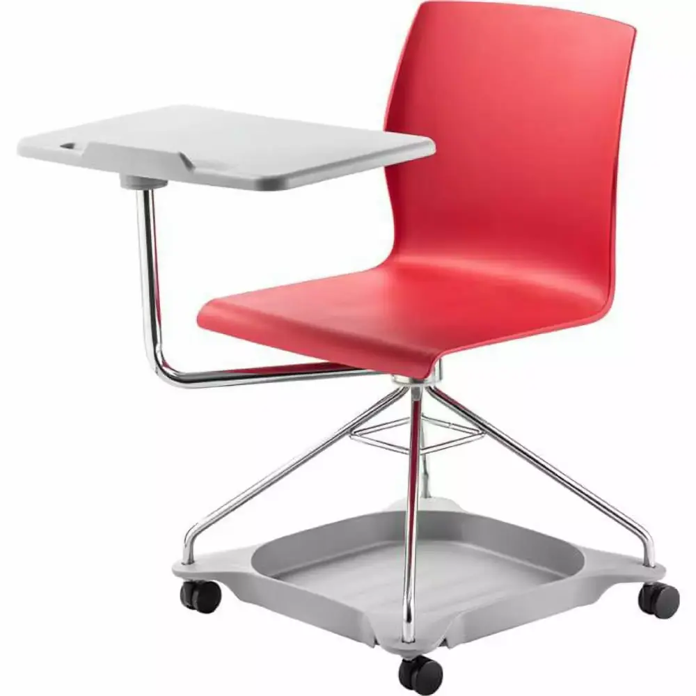 National Public Seating CoGo Series 25W Student Desk And Mobile Tablet Arm Chair in Red