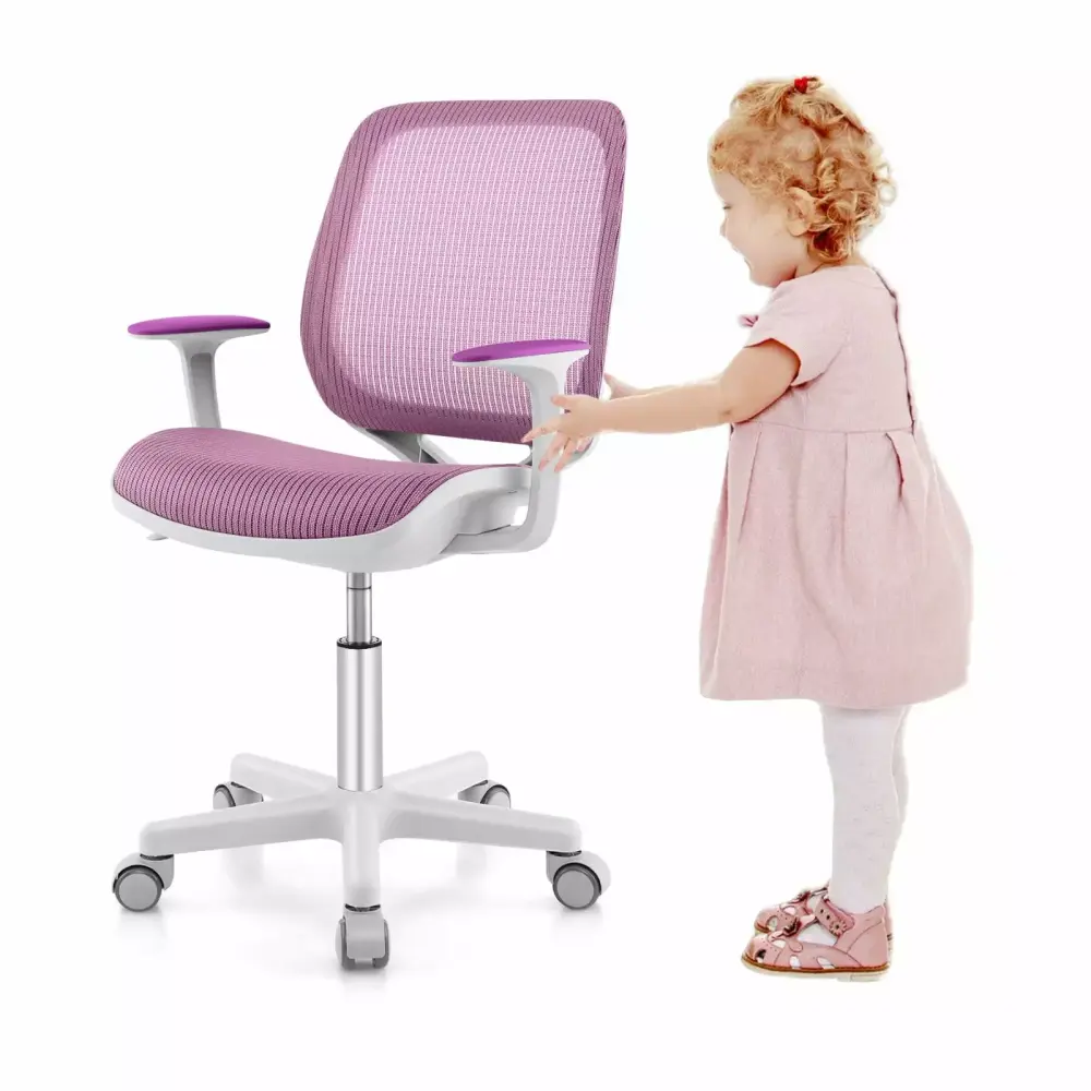 Amijoy Kids Desk Chair Ergonomic Children Study Chair with Breathable Mesh Back Armrests and Waterfall Edged Seat