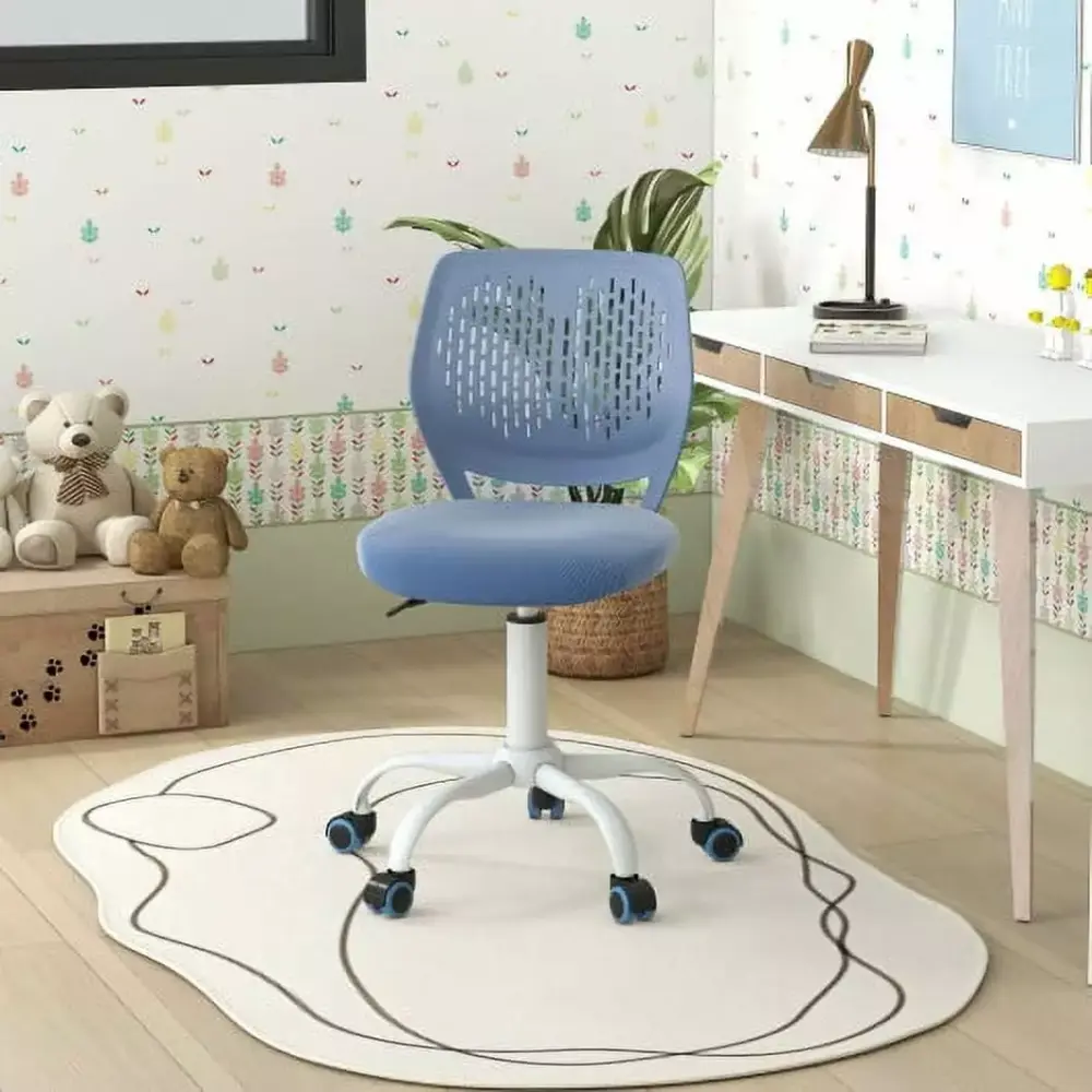 Ergonomic Children Study Chair Adjustable Height Blue Kids Desk Chair
