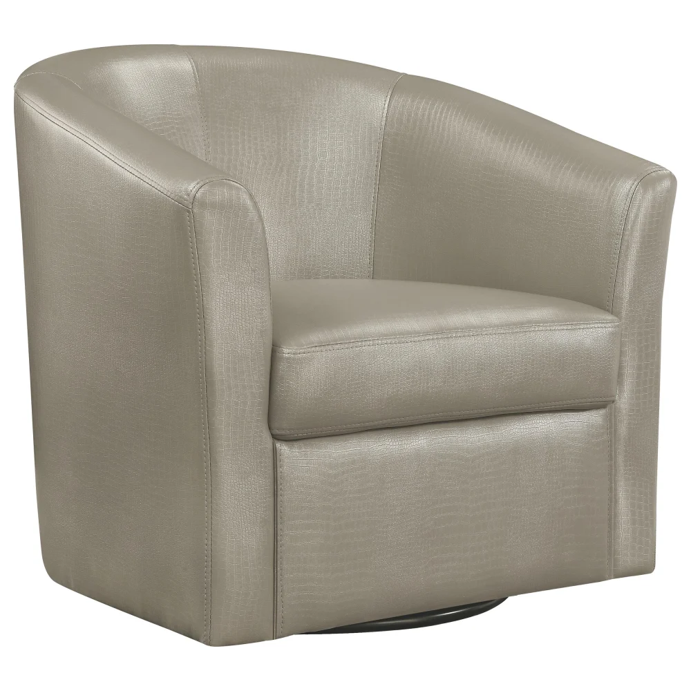 Turner Upholstery Sloped Arm Accent Swivel Chair Champagne Lounge Chair