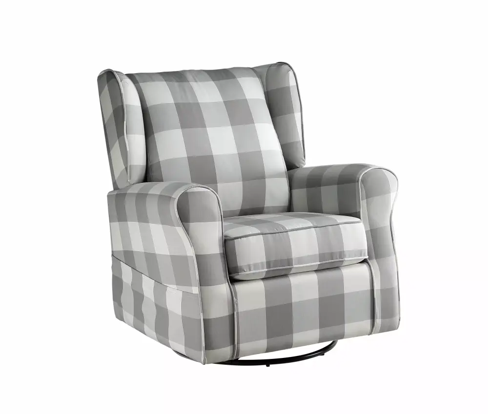 ACME Patli Swivel Chair with Glider in Gray Fabric