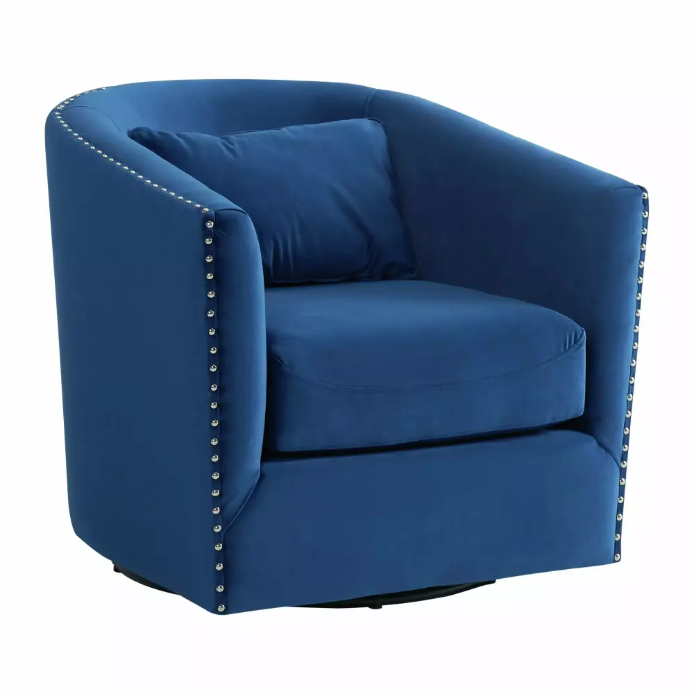 Picket Houtilize Furnishings Alba Swivel Chair in Navy