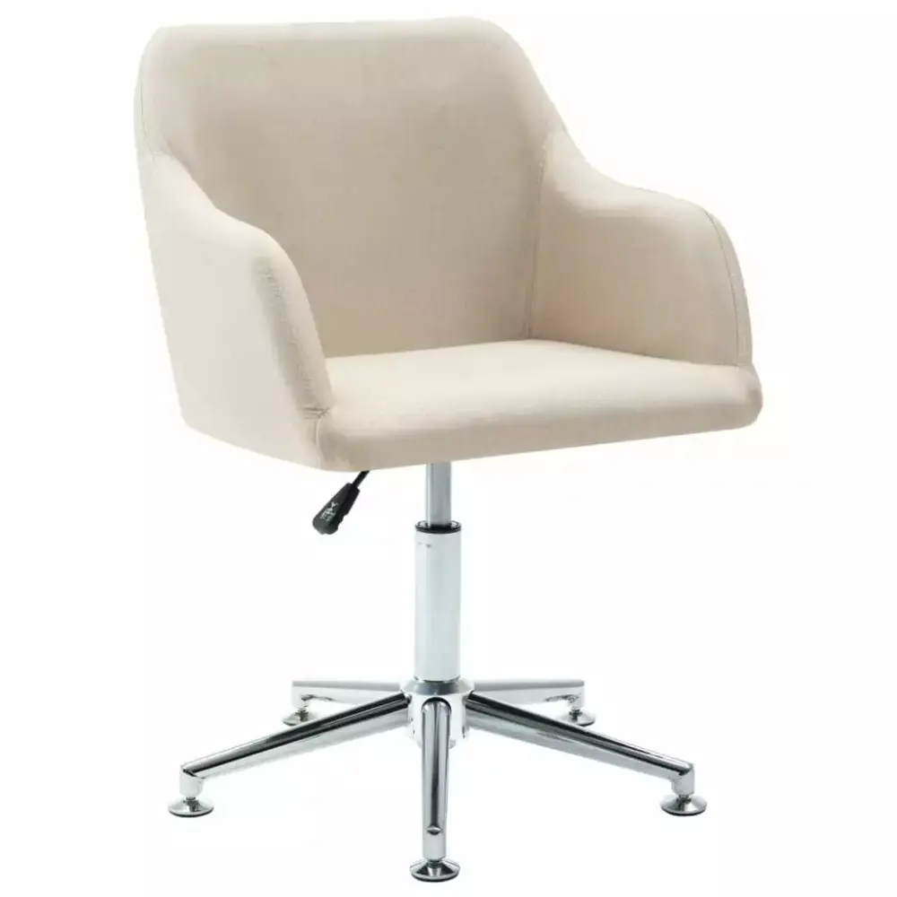 Ergonomic Swivel Cream Fabric Office Chair Adjustable Height Lumbar Support