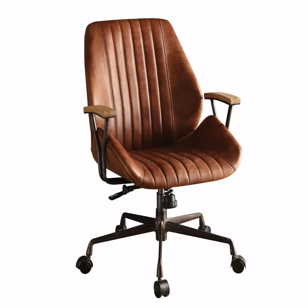 GeeHome Cocoa Swivel Office Chair with Comfortable Leather Upholstery and Modern Design