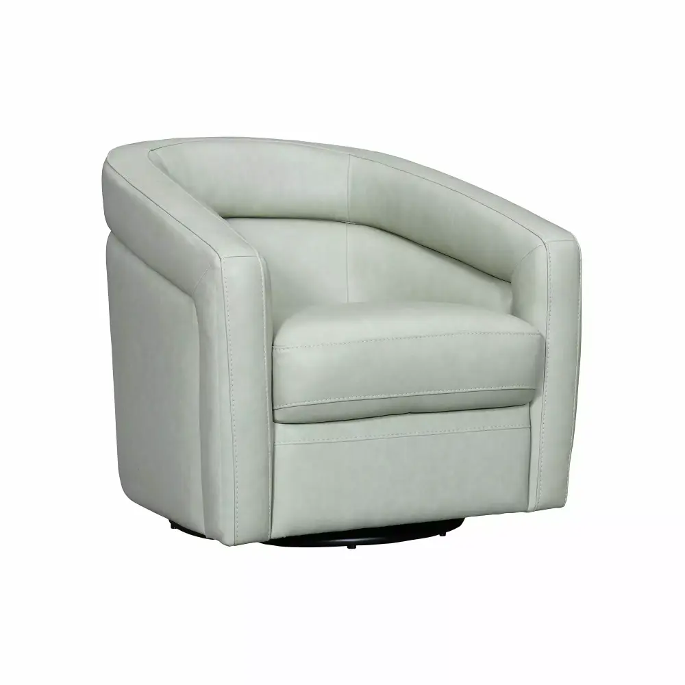 Armen Living Desi Upholstered Leather Swivel Accent Chair in Mint
