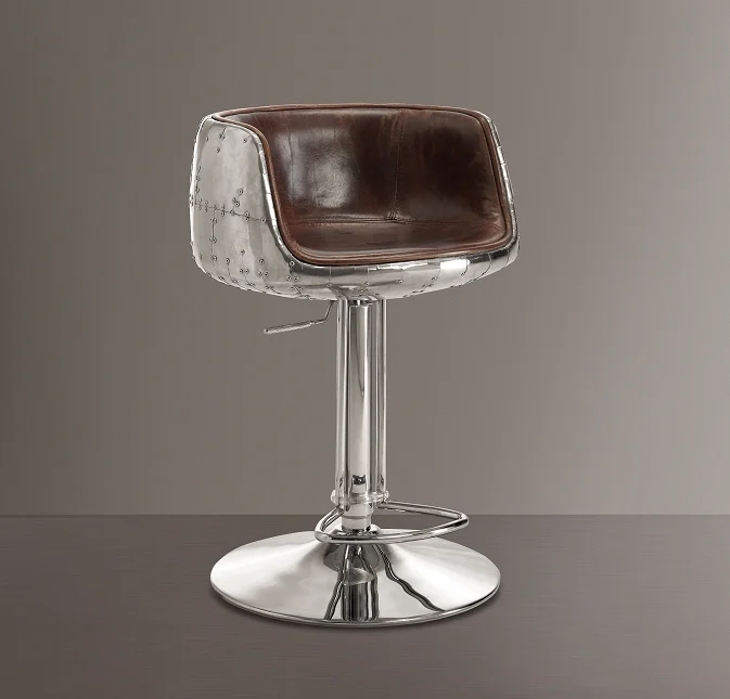 Acme Furniture Brancaster Adjustable Swivel Stool in Vintage Brown (Set of 2) 96555 - Counter Height Stools for Home Bar