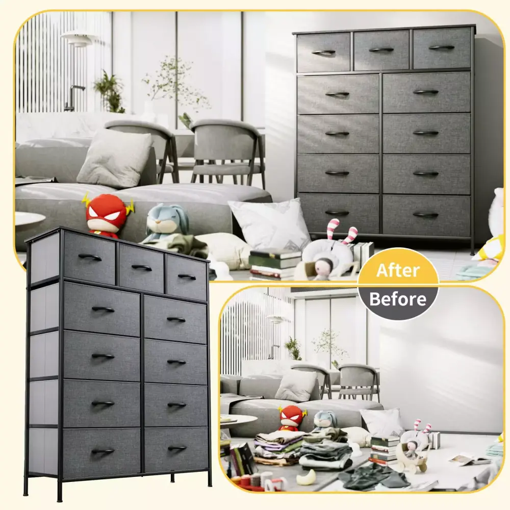 11 Drawers Fabric Chest of Drawer Tall Dresser Clothes Storage Arranger