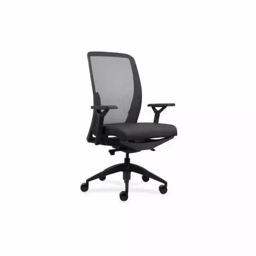 Lorell Executive Mesh Back Fabric Seat Task Chair Black 26.5x25x47 Inches