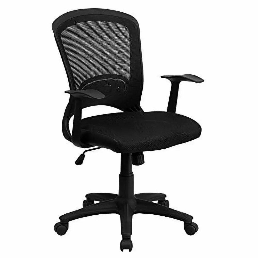 A Line Furniture Dalley Black Swivel Adjustable Office Chair with Mesh Padded Seat