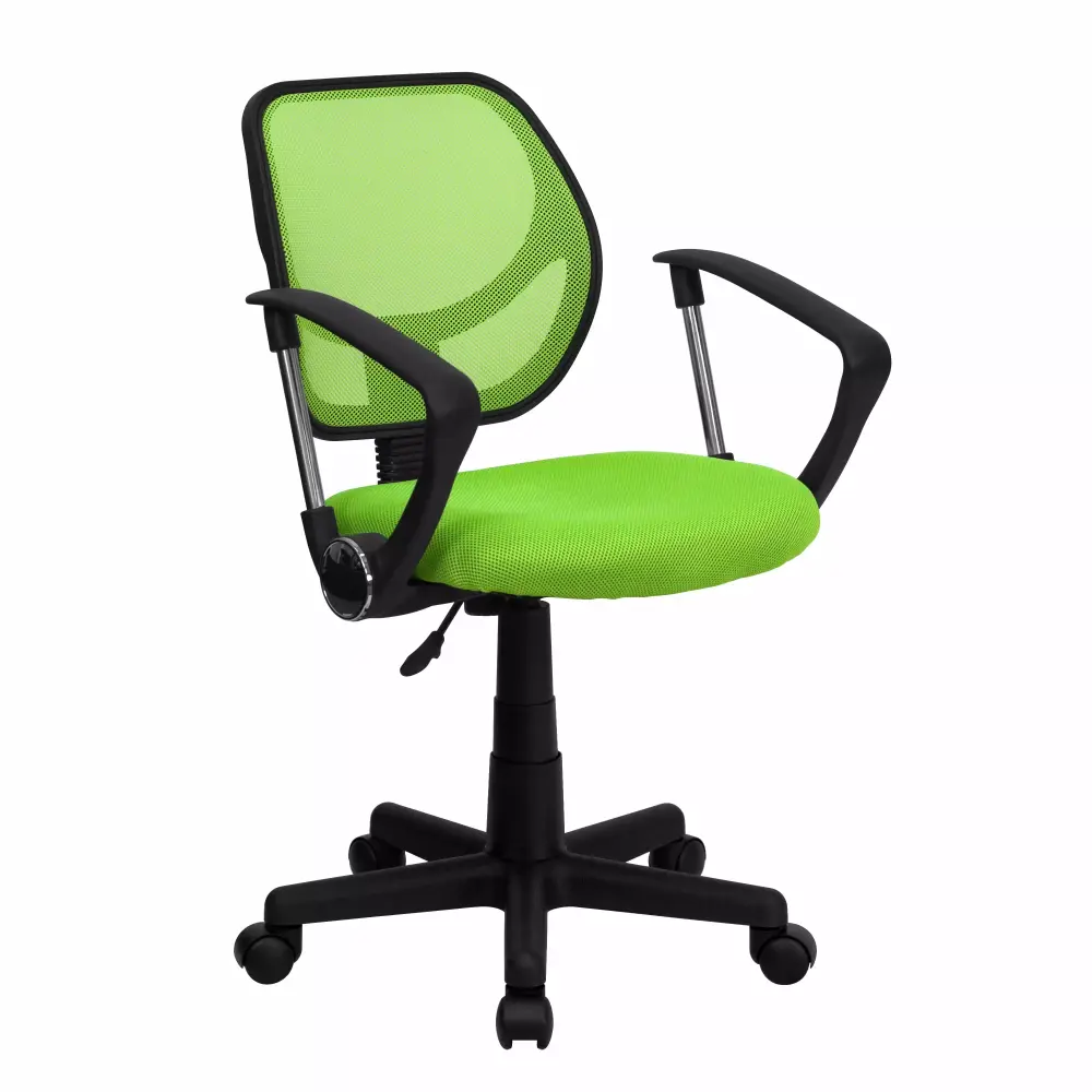 A Line Furniture Green Ventilated Mesh Swivel Office Chair with Pneumatic Height Adjustment