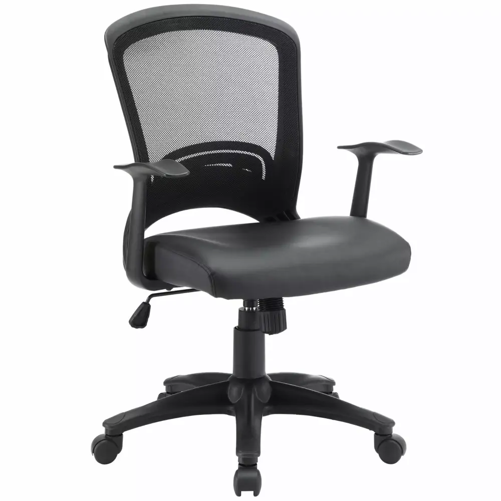 Black Vinyl Office Chair - Ergode Pulse Comfortable Desk Chair