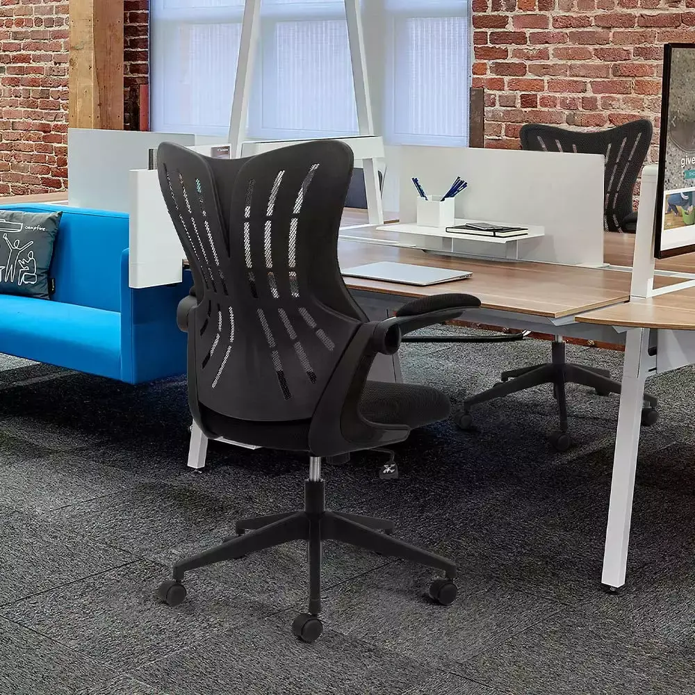 Lacoo Mid-Back Office Desk Chair Mesh Ergonomic Task Chair with Lumbar Support Black