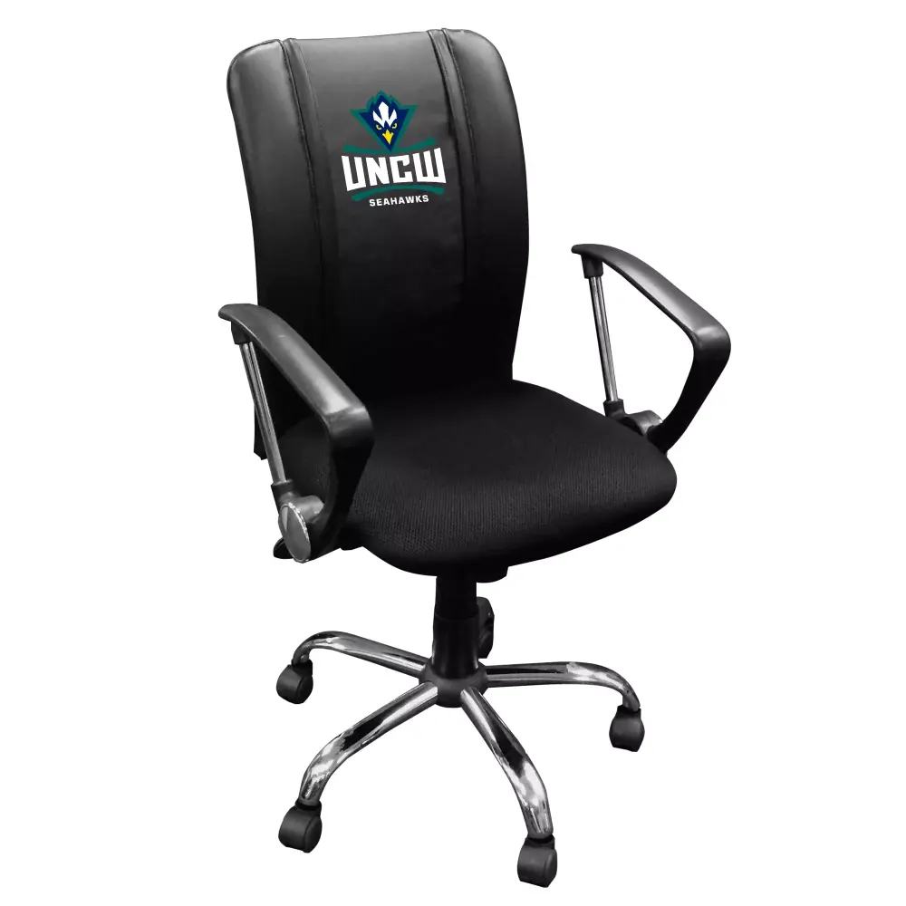 UNC Wilmington Primary Logo Curve Task Chair with Zipper System - Ergonomic Office Chair
