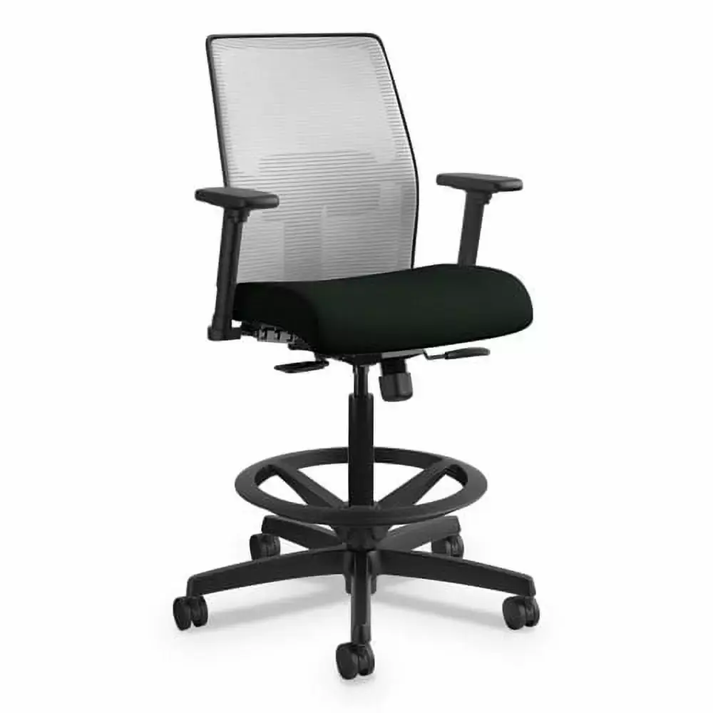 Ignition 2.0 Ilira-Stretch Mesh Back Task Stool Black Seat Charcoal Back - 300 lb Capacity
