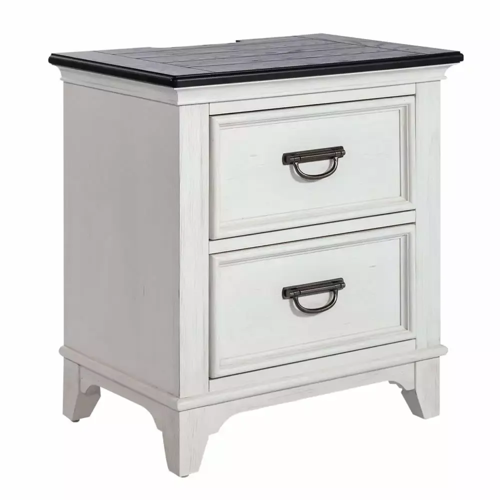Liberty Furniture 2 Drawer Night Stand with Charging Station - Tech Friendly Bedside Table