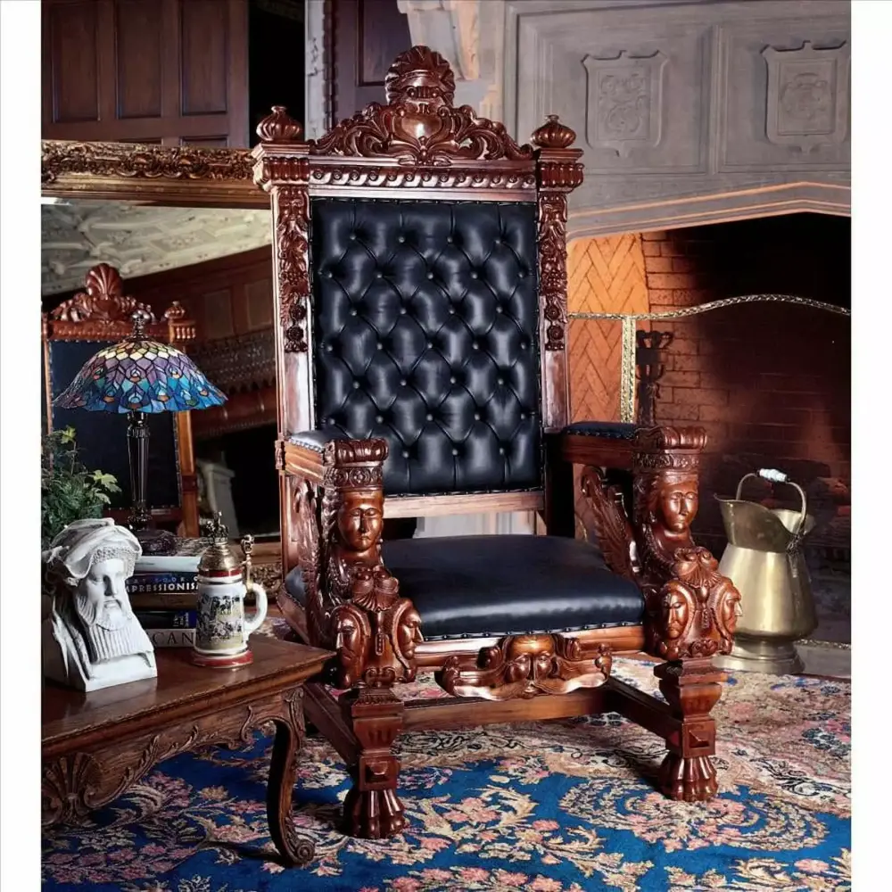 Design Toscano The Fitzjames Throne - Elegant Royal Style Accent Chair