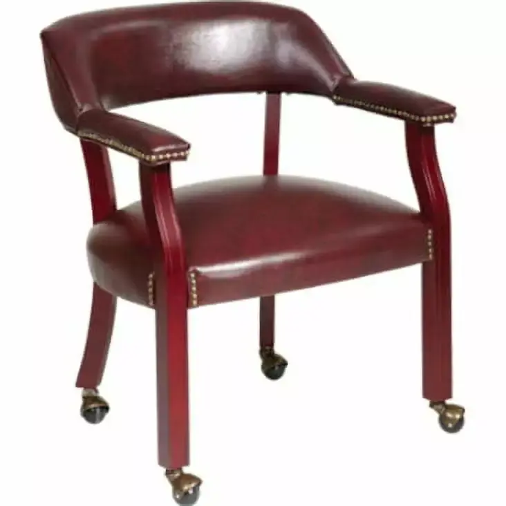 Office Star Traditional Guest Chair with Wrap Around Back and Casters