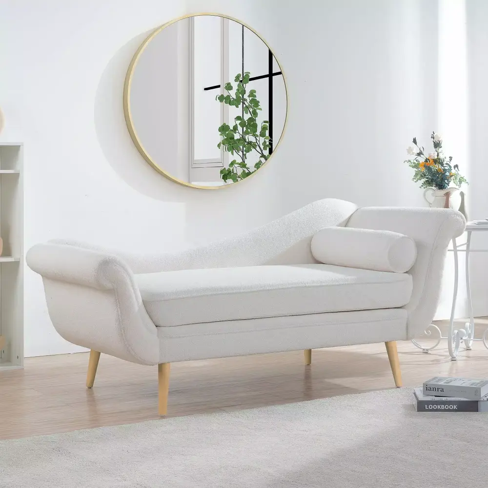 Chaise Lounge with Scroll Arms 56676 Classic Living Room Accent Chair